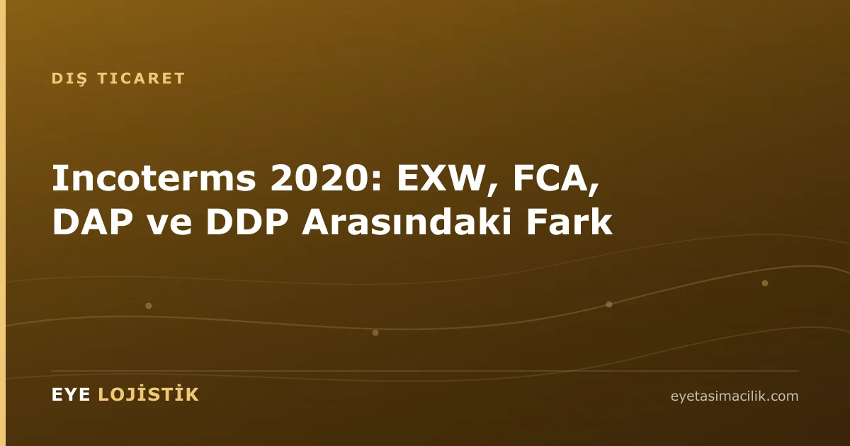 Incoterms 2020: EXW, FCA, DAP ve DDP Arasındaki Fark