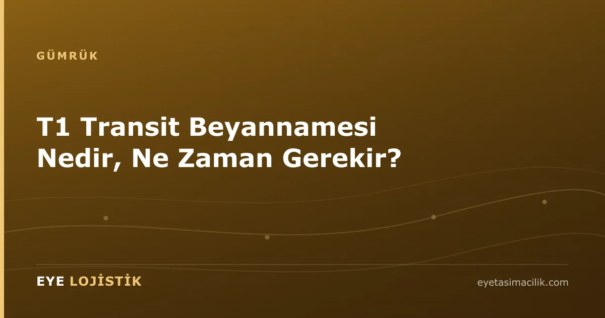 T1 Transit Beyannamesi Nedir, Ne Zaman Gerekir?